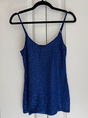 Express | Royal Blue Sequin Spaghetti-Strap Cami